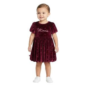 Disney Junior Minnie Mouse 3T Velvet embossed Bubble dress Super SOFT NWT $54
